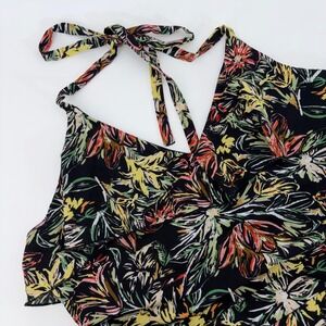 ReVamped Floral Halter Wide Leg Jumpsuit Black Multi XL NWT